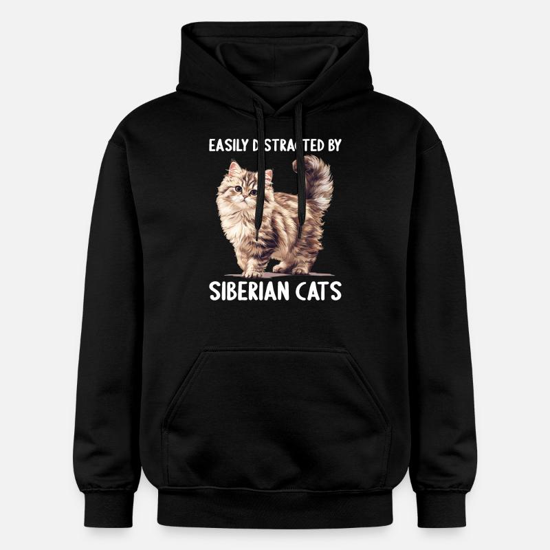 Chat Sibérien Sibirische Katze - Sweat à capuche Softstyle® Gildan Unisexe - noir