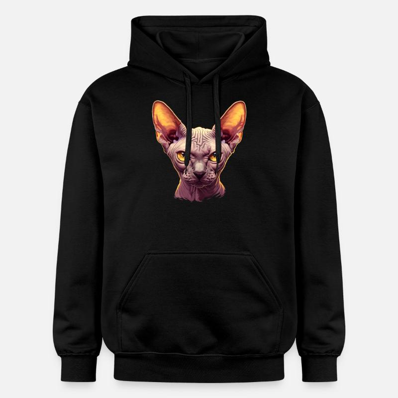 Chaton Sphynx Chat Sphynx - Sweat à capuche Softstyle® Gildan Unisexe - noir