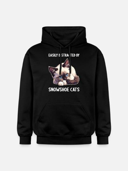 Snowshoe Kitten Snowshoe Cat - Gildan Unisex Softstyle® Midweight Hoodie - black
