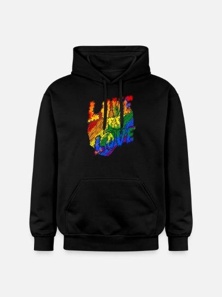 Love is Love pridedesigncontest2024 - Gildan Unisex Softstyle® Midweight Hoodie - black