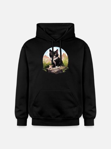 Tuxedo Kitten Tuxedo Cat - Gildan Unisex Softstyle® Midweight Hoodie - black