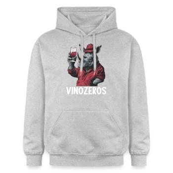 Vinozeros Weinkenner Weintrinker Weinliebhaber - Gildan Unisex Softstyle® Midweight Hoodie - Hellgrau meliert - Vorne - Liana (172cm) & Jaron (178cm)