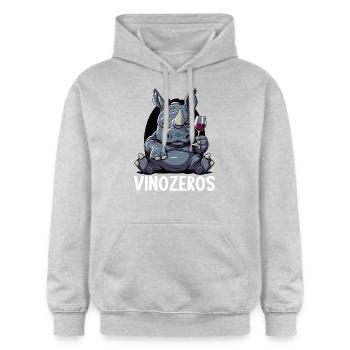 Vinozeros Weinkenner Weintrinker Weinliebhaber - Gildan Unisex Softstyle® Midweight Hoodie - Hellgrau meliert - Vorne - Liana (172cm) & Jaron (178cm)