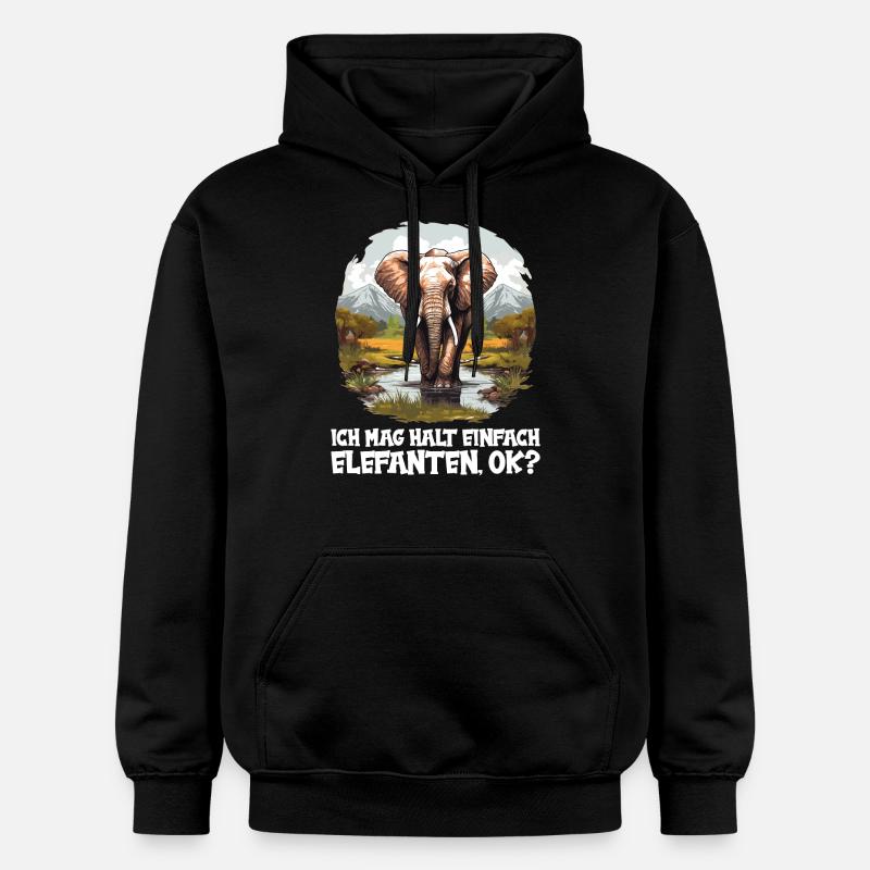 Elefanten Elefant - Gildan Unisex Softstyle® Midweight Hoodie - Schwarz