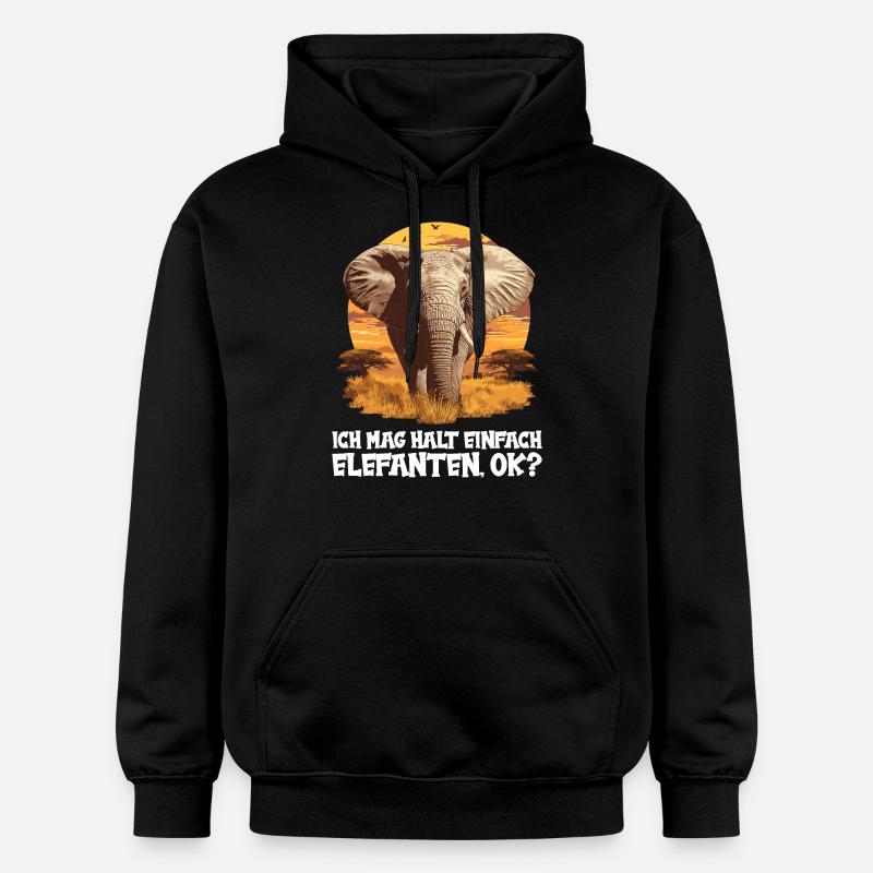 Éléphant Éléphant - Sweat à capuche Softstyle® Gildan Unisexe - noir