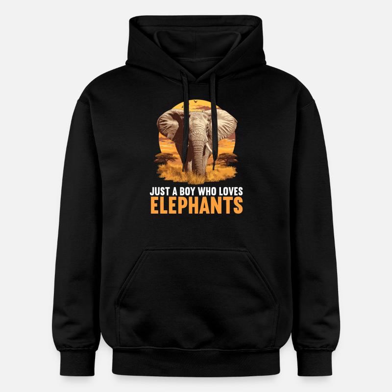 Elephant Elephant - Gildan Unisex Softstyle® Midweight Hoodie - black