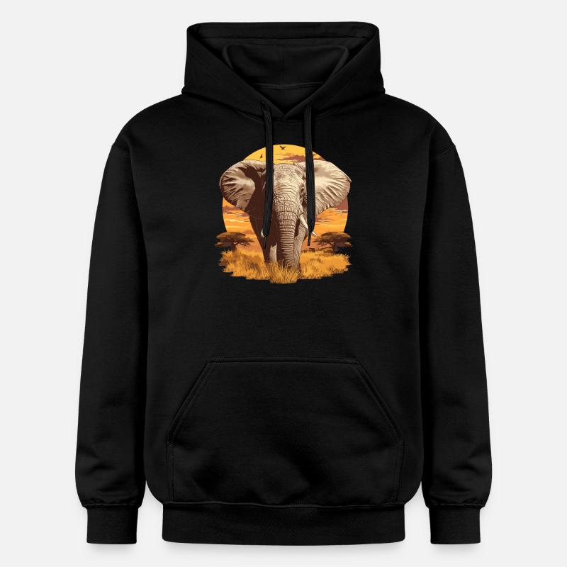 Éléphant Éléphant - Sweat à capuche Softstyle® Gildan Unisexe - noir