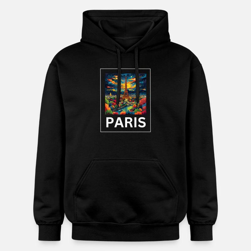 Paris Tour Eiffel France - Sweat à capuche Softstyle® Gildan Unisexe - noir