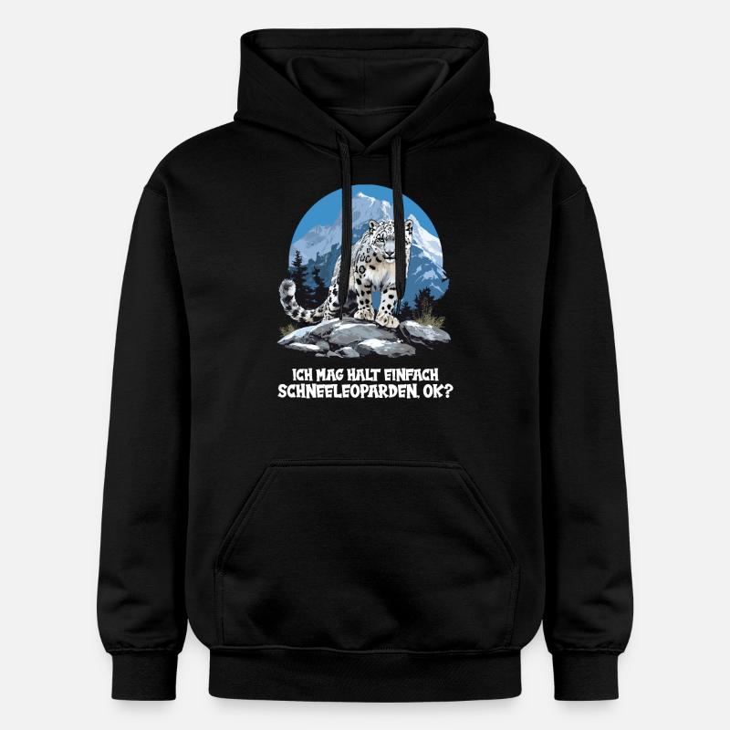 Léopard des neiges Schneeleoparden Schneeleopard - Sweat à capuche Softstyle® Gildan Unisexe - noir