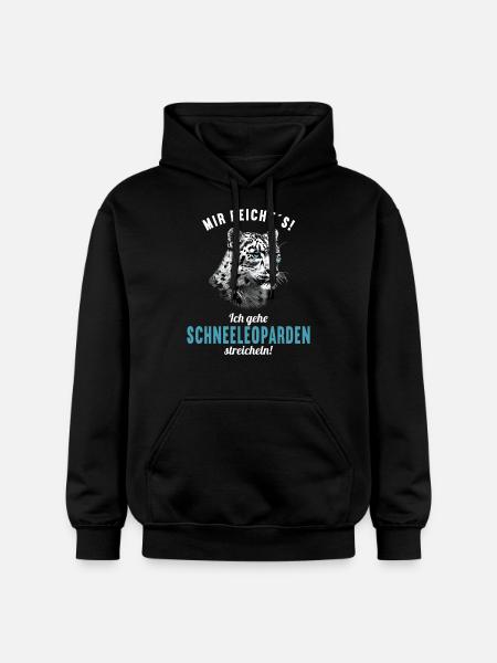 Snow Leopard Schneeleoparden Schneeleopard - Gildan Unisex Softstyle® Midweight Hoodie - black