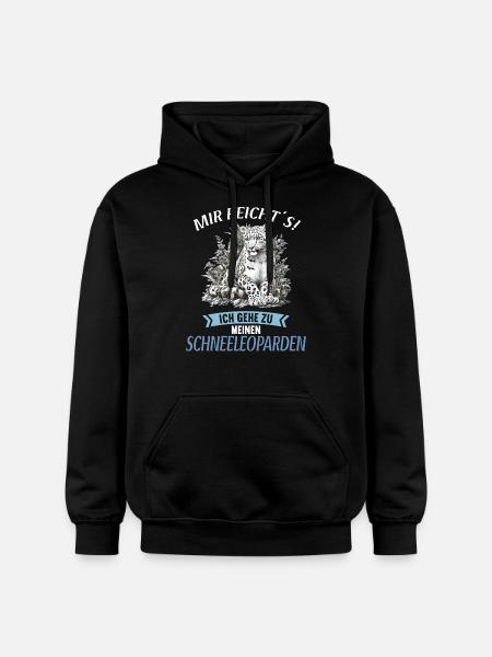 Snow Leopard Schneeleoparden Schneeleopard - Gildan Unisex Softstyle® Midweight Hoodie - black