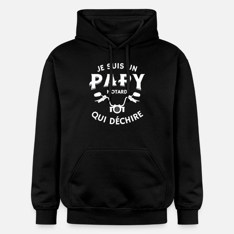 Ich bin ein Biker-Opa, der rockt - Gildan Unisex Softstyle® Midweight Hoodie - Schwarz
