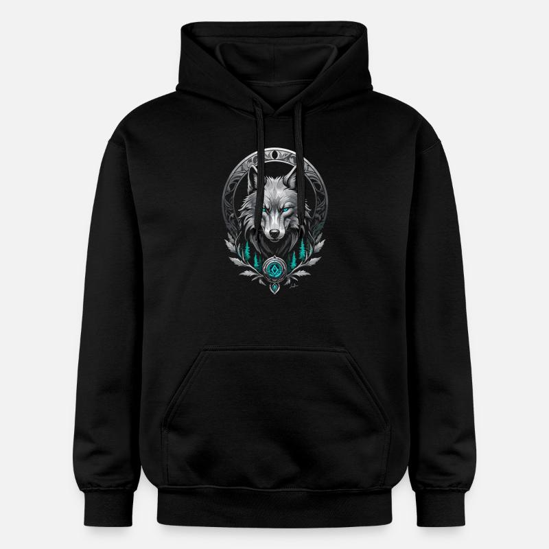 Medieval Arctic Wolf - Gildan Unisex Softstyle® Midweight Hoodie - black
