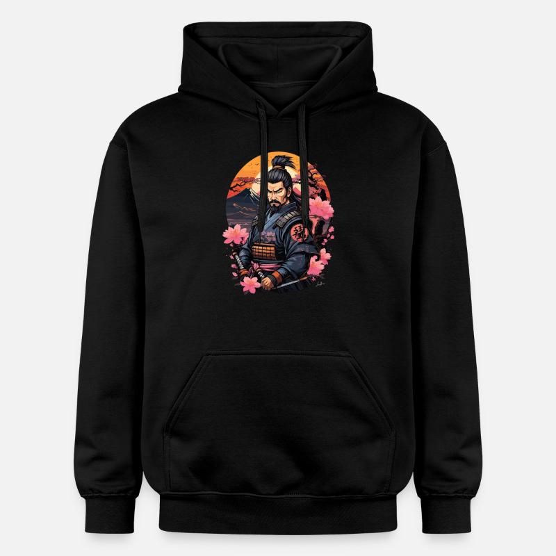 Samurai Japan Kirsche - Gildan Unisex Softstyle® Midweight Hoodie - Schwarz