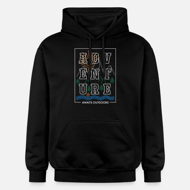 Aventure en plein air - Sweat à capuche Softstyle® Gildan Unisexe - noir