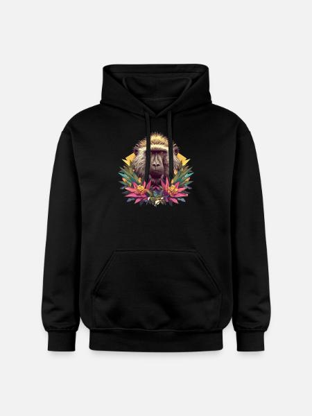 Baboon Paviane Pavian - Gildan Unisex Softstyle® Midweight Hoodie - black