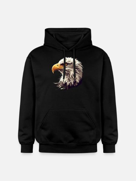 Bald Eagle Weißkopfseeadler - Gildan Unisex Softstyle® Midweight Hoodie - black
