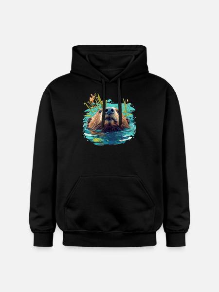 Beaver Biber - Gildan Unisex Softstyle® Midweight Hoodie - Schwarz