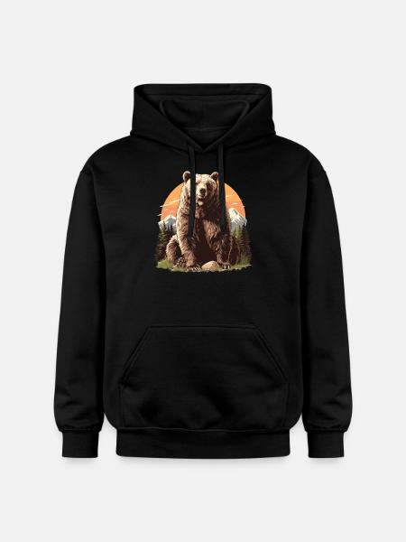 Bear Bären Bär - Gildan Unisex Softstyle® Midweight Hoodie - black