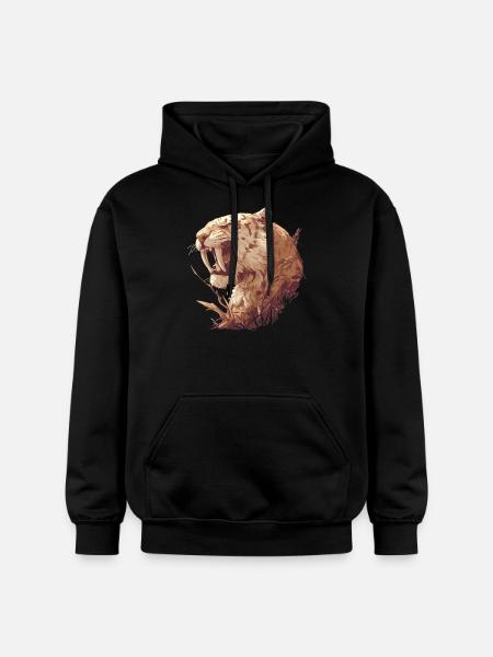 Saber-Toothed Tiger Sabertooth Tiger - Gildan Unisex Softstyle® Midweight Hoodie - black