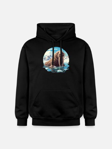 Walrus Walrosse Walross - Gildan Unisex Softstyle® Midweight Hoodie - Schwarz