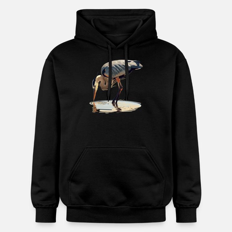 Héron Reiher - Sweat à capuche Softstyle® Gildan Unisexe - noir