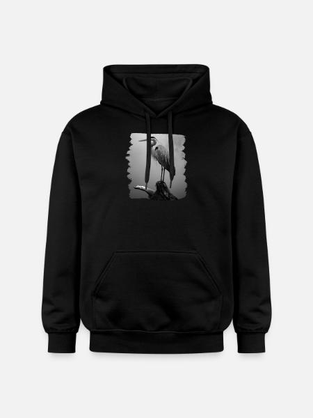 Heron Reiher - Gildan Unisex Softstyle® Midweight Hoodie - black