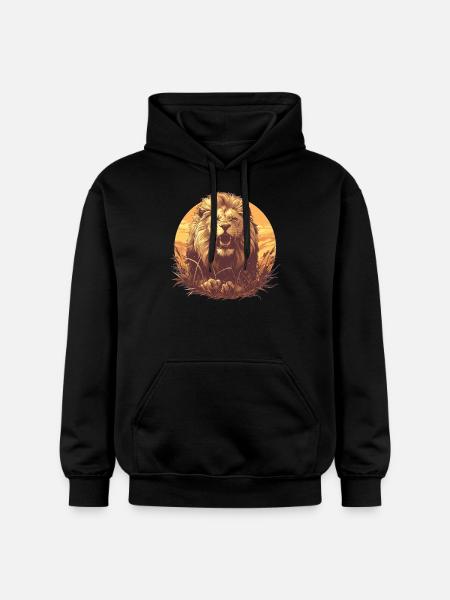 Lion Löwen Löwe - Gildan Unisex Softstyle® Midweight Hoodie - Schwarz