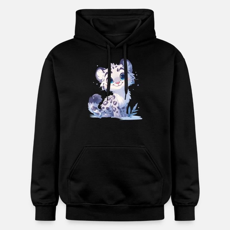 Léopard des neiges Schneeleoparden Schneeleopard - Sweat à capuche Softstyle® Gildan Unisexe - noir
