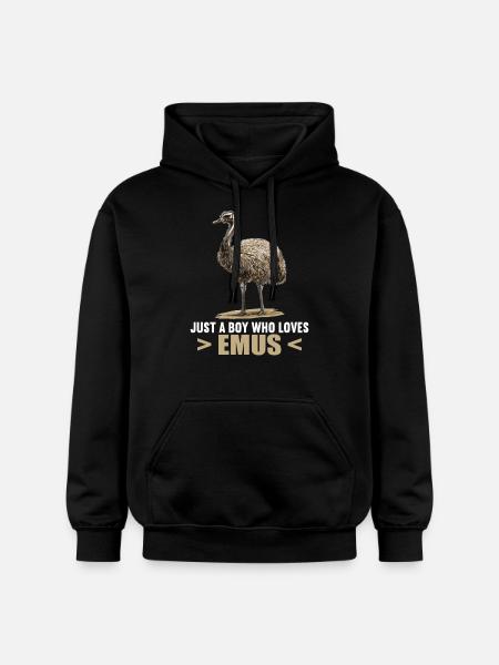 Emus Emu - Gildan Unisex Softstyle® Midweight Hoodie - black
