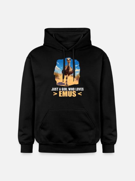 Emus Emu - Gildan Unisex Softstyle® Midweight Hoodie - black