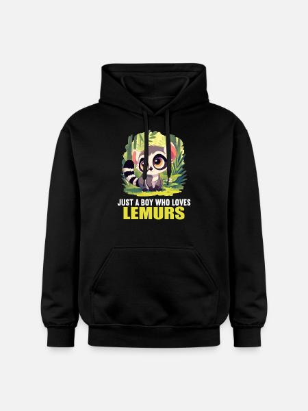Lemuren Lemurs Lemur - Gildan Softstyle® Midweight unisex-hoodie - sort