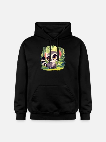 Lemuren Lemurs Lemur - Gildan Unisex Softstyle® Midweight Hoodie - black