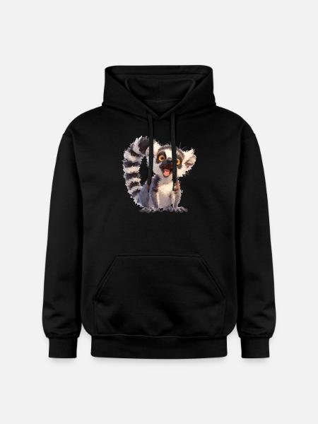 Lemuren Lemurs Lemur - Gildan Unisex Softstyle® Midweight Hoodie - black