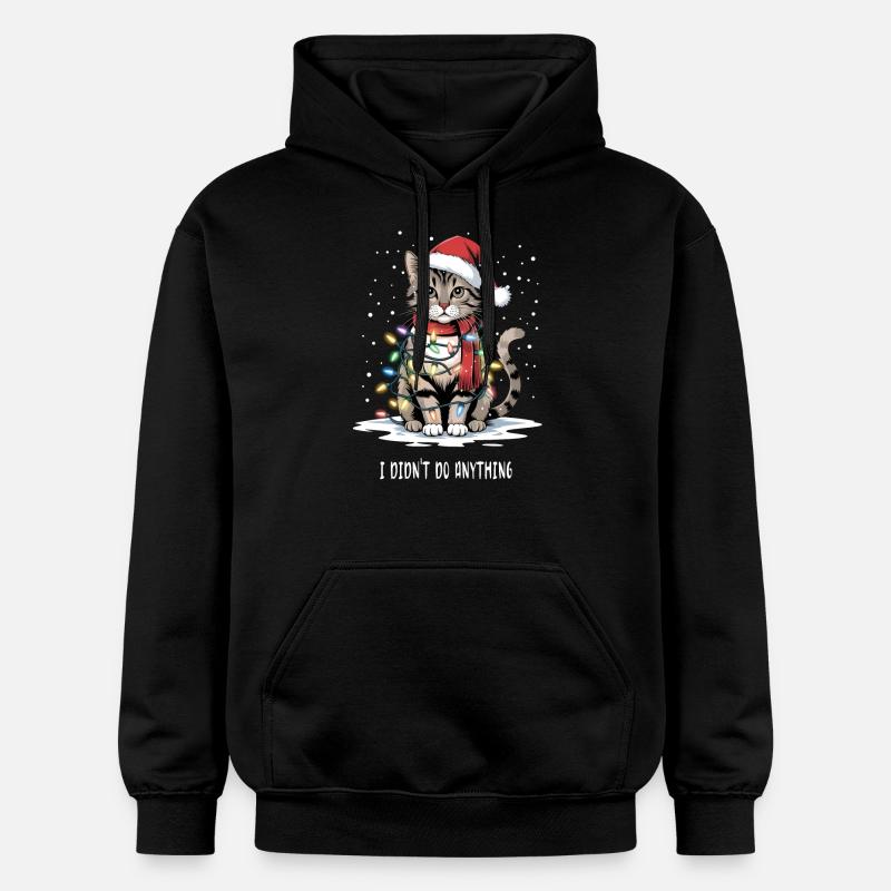 Chat de Noël - Sweat à capuche Softstyle® Gildan Unisexe - noir