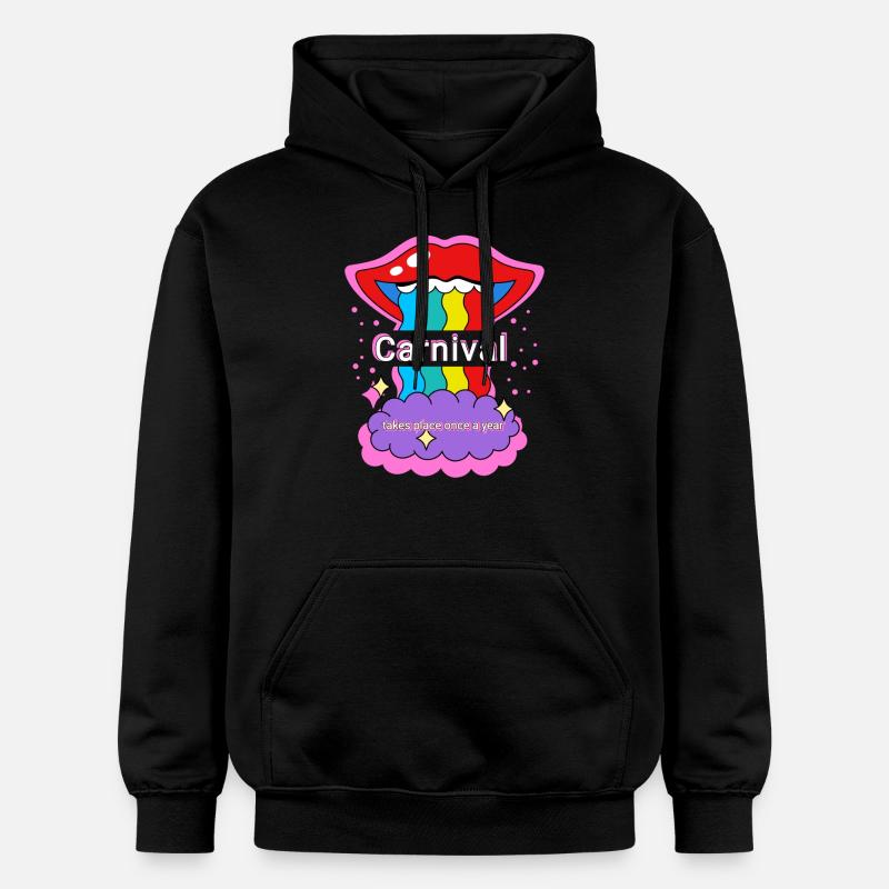 Carnival Regenbogen Farben - Gildan Unisex Softstyle® Midweight Hoodie - Schwarz