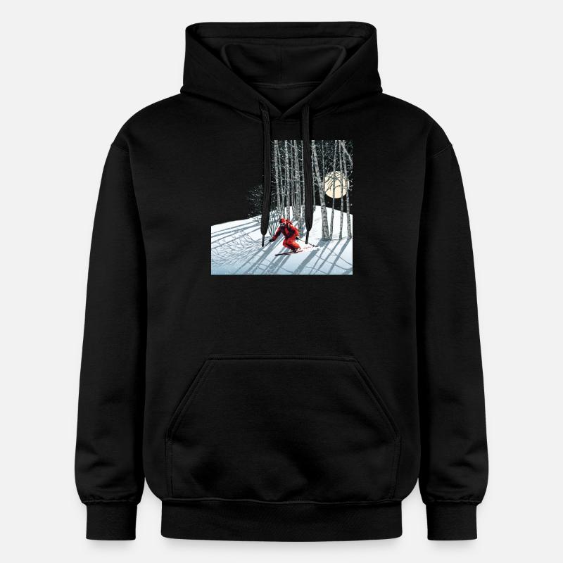 Nachtskifahren Ski nocturne - Sweat à capuche Softstyle® Gildan Unisexe - noir