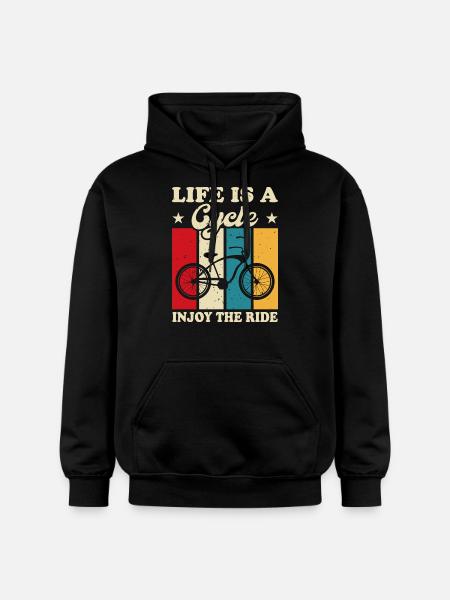 Life is a cycle - Gildan Unisex Softstyle® Midweight Hoodie - black