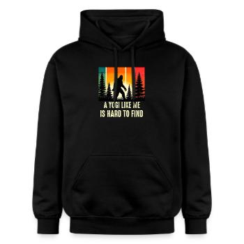 Yogi yoga lover Is Hard To Find, Funny Bigfoot Sas - Gildan Unisex Softstyle® Midweight Hoodie - Schwarz - Vorne - Marisol (170cm) & Nik (191cm)