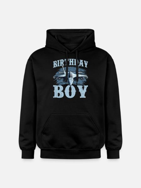 Birthday Boy Fighter Jet Design - Gildan Unisex Softstyle® Midweight Hoodie - black