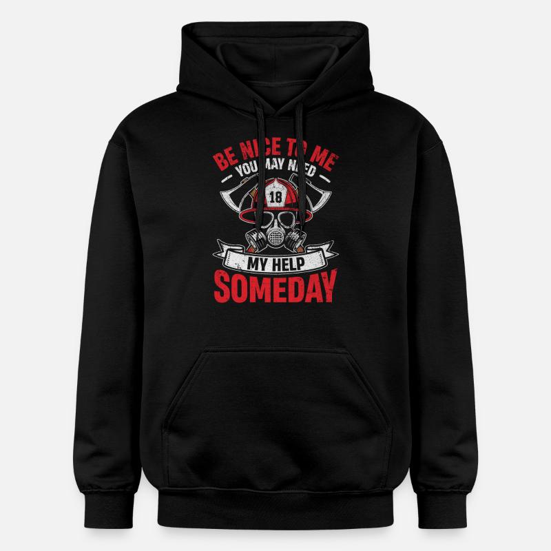 Héros de pompier style rétro - Sweat à capuche Softstyle® Gildan Unisexe - noir