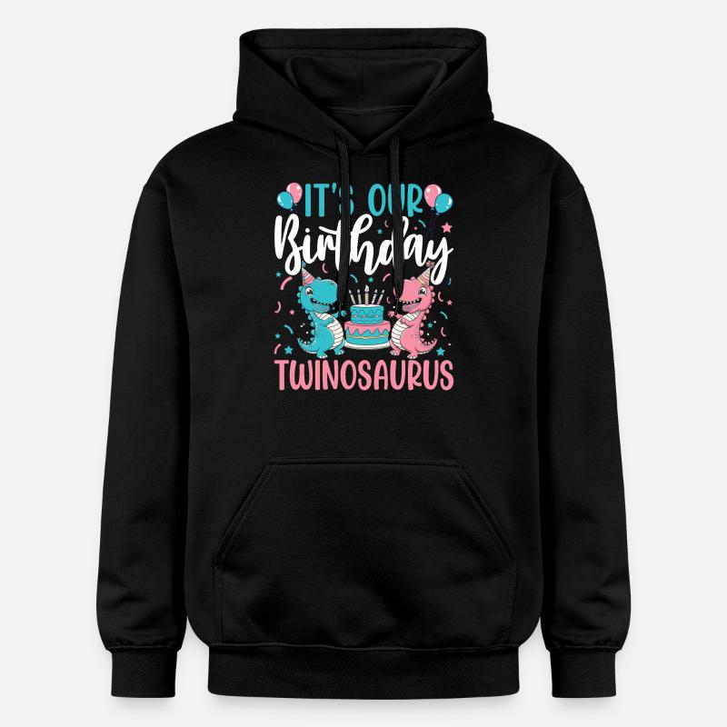 Twinosaurus Dino Anniversaire - Sweat à capuche Softstyle® Gildan Unisexe - noir