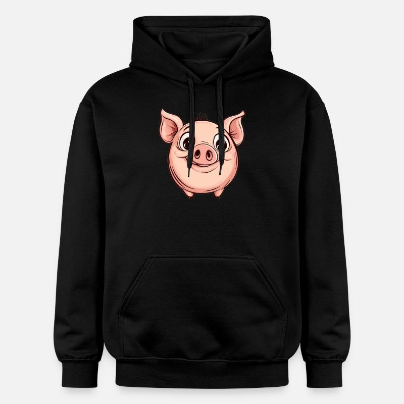 Cochon boulet joyeux - Sweat à capuche Softstyle® Gildan Unisexe - noir