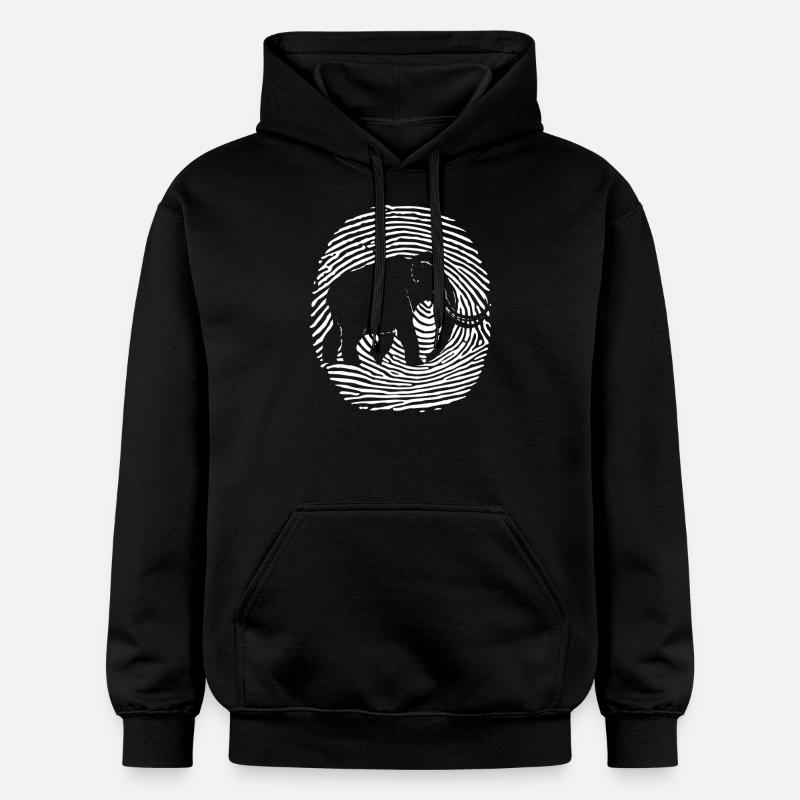 Mammouth dans l’empreinte digitale - Sweat à capuche Softstyle® Gildan Unisexe - noir