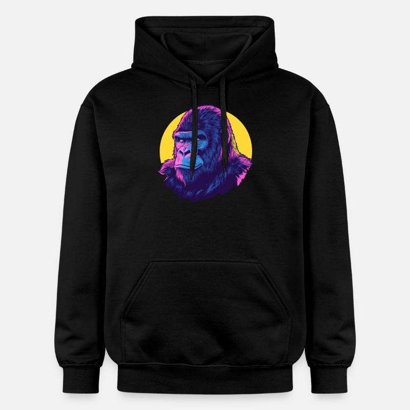Gorilla Neon Power - Sweat à capuche Softstyle® Gildan Unisexe - noir