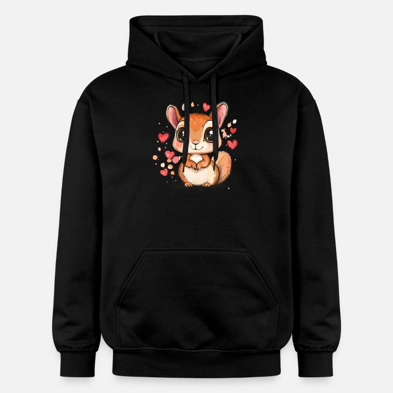 Liebes Eichhörnchen - Gildan Unisex Softstyle® Midweight Hoodie - Schwarz