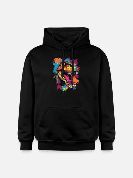 Bunter T-Rex Kopf - Gildan Unisex Softstyle® Midweight Hoodie - Schwarz