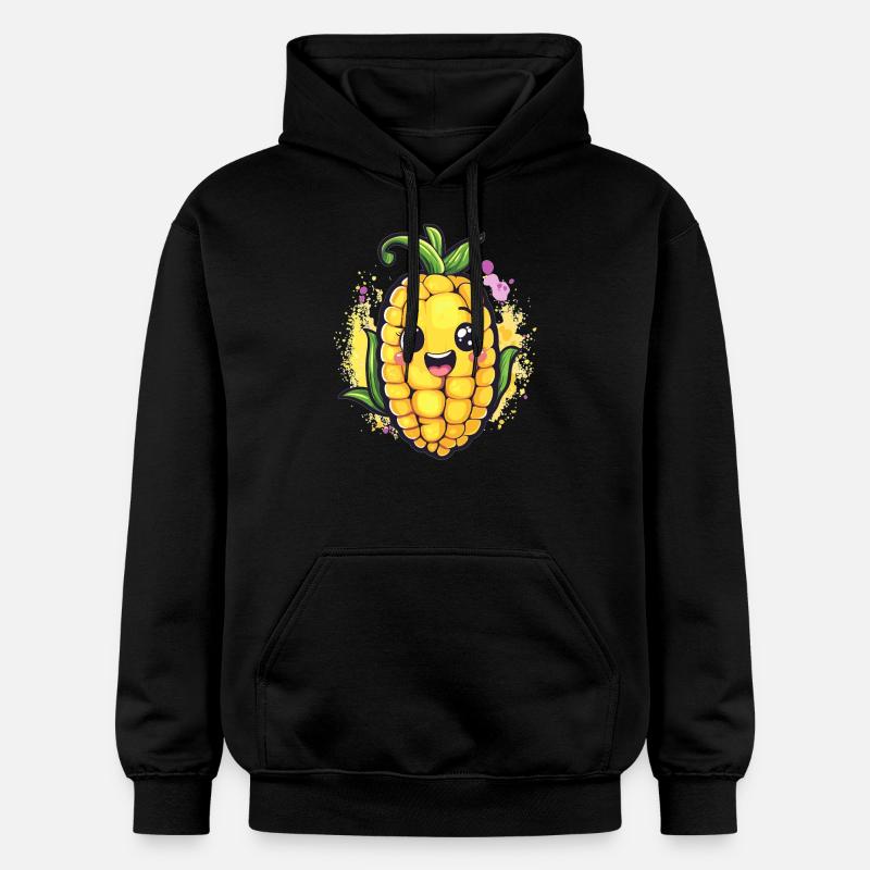 Fröhlicher Maiskolben - Gildan Unisex Softstyle® Midweight Hoodie - Schwarz
