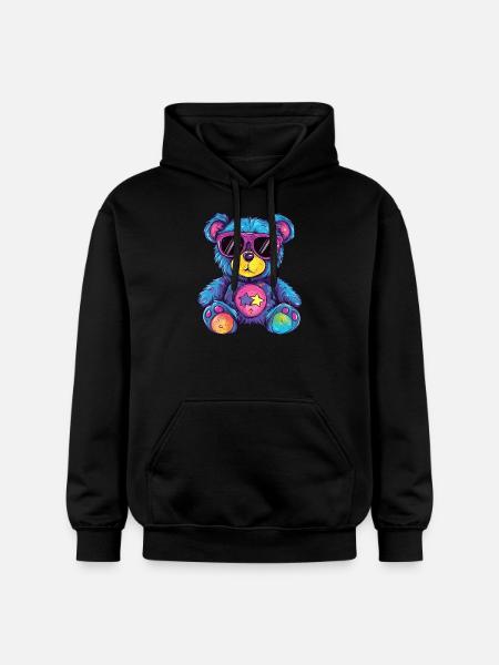 Bunter Sternen Teddy - Gildan Unisex Softstyle® Midweight Hoodie - Schwarz