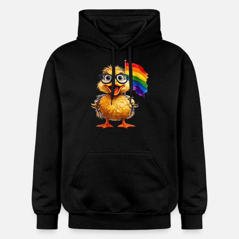 DRAPEAU ARC-EN-CIEL CANARD - Sweat à capuche Softstyle® Gildan Unisexe - noir